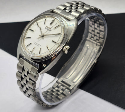 Vintage Original HMT Kohinoor Hand Winding 17 Jewels White Face Silver Bracelet Men's Wrist Watch F11