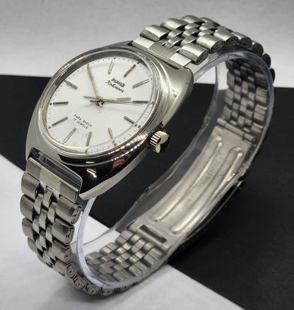 Vintage Original HMT Kohinoor Hand Winding 17 Jewels White Face Silver Jubilee Bracelet Men's Wrist Watch F13