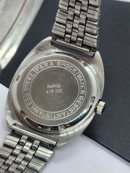 Vintage Original HMT Kohinoor Hand Winding 17 Jewels White Face Silver Jubilee Bracelet Men's Wrist Watch F13