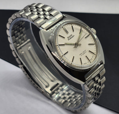 Vintage Original HMT Kohinoor Hand Winding 17 Jewels White Face Silver Bracelet Men's Wrist Watch F15
