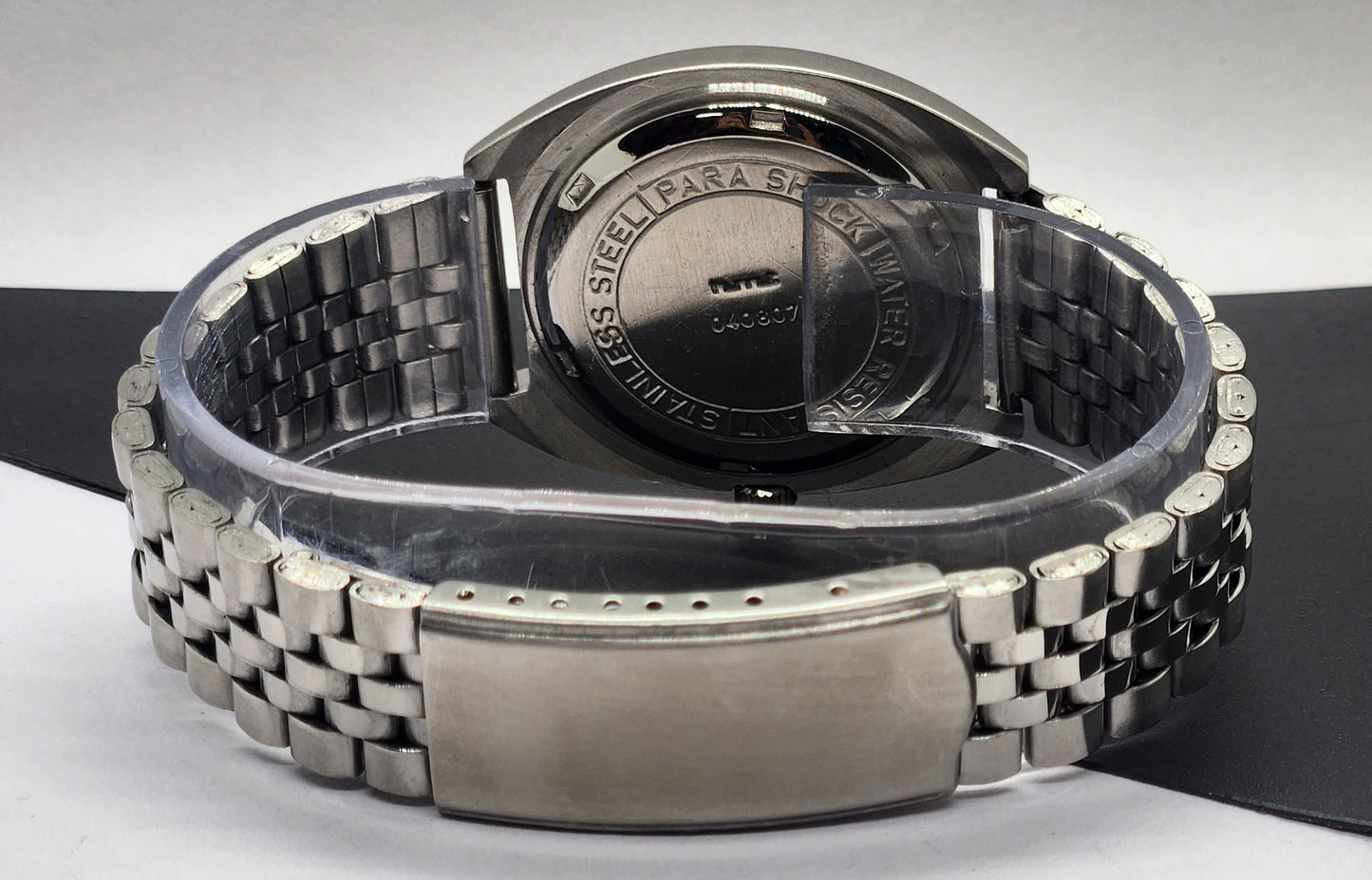 Vintage Original HMT Kohinoor Hand Winding 17 Jewels White Face Silver Bracelet Men's Wrist Watch F15