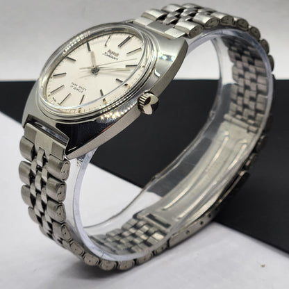 Vintage Original HMT Kohinoor Hand Winding 17 Jewels White Face Silver Bracelet Men's Wrist Watch F19