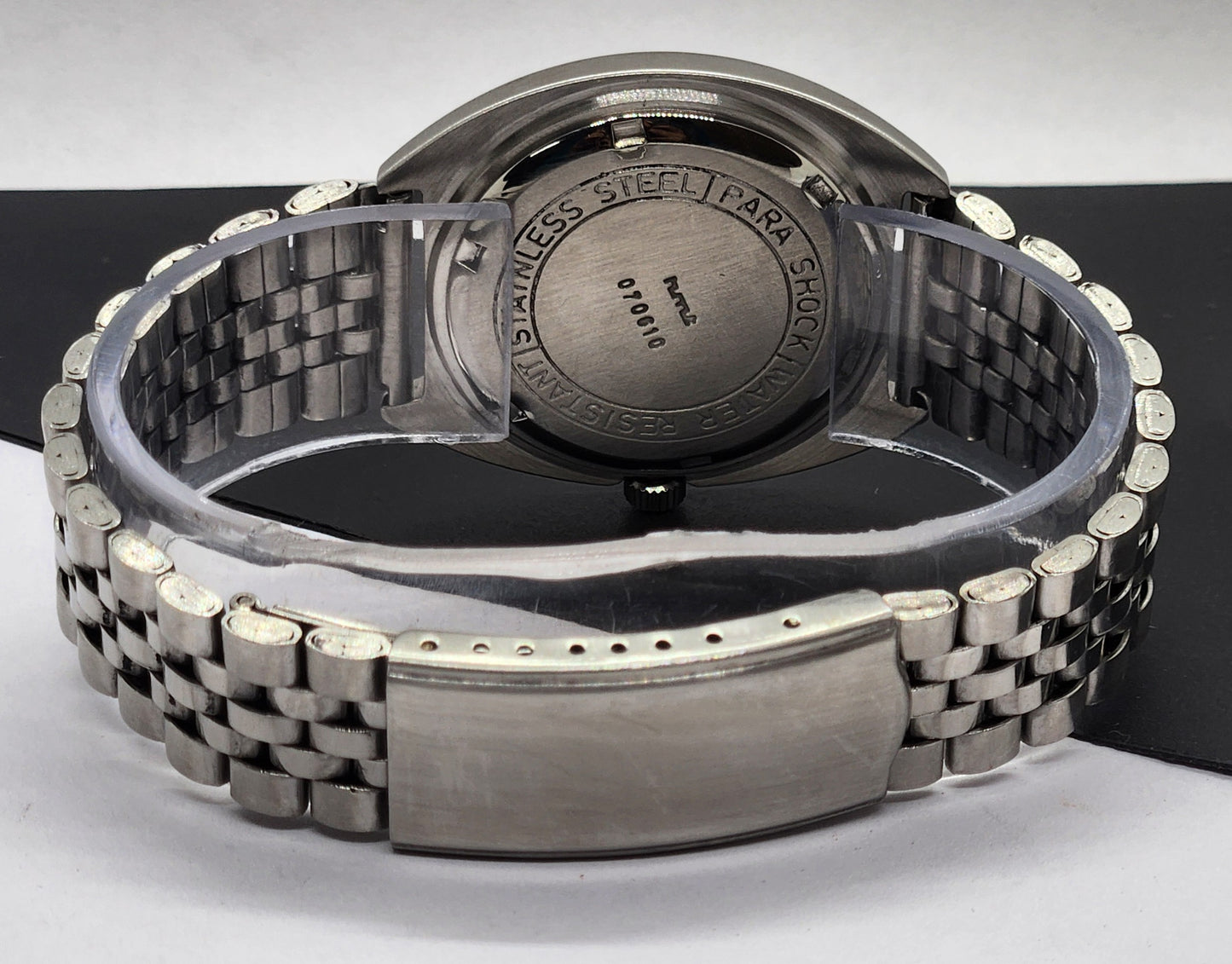 Vintage Original HMT Kohinoor Hand Winding 17 Jewels White Face Silver Bracelet Men's Wrist Watch F19