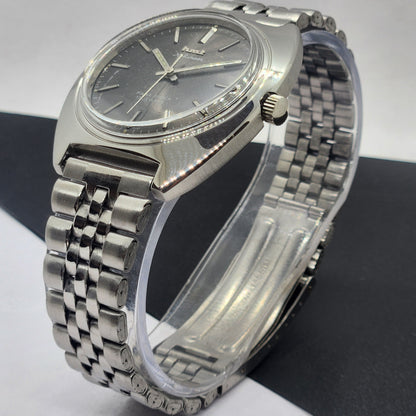 Vintage Original HMT Kohinoor Hand Winding 17 Jewels Gray Face Silver Bracelet Men's Wrist Watch F24
