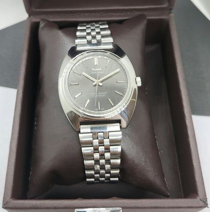 Vintage Original HMT Kohinoor Hand Winding 17 Jewels Gray Face Silver Bracelet Men's Wrist Watch F24