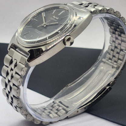 Vintage Original HMT Kohinoor Hand Winding 17 Jewels Gray Face Silver Bracelet Men's Wrist Watch F25