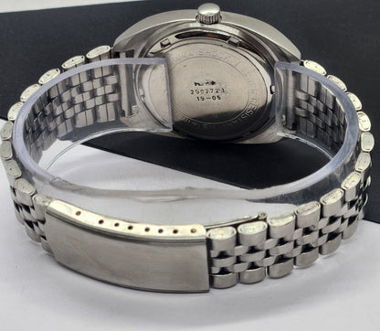Vintage Original HMT Kohinoor Hand Winding 17 Jewels Gray Face Silver Bracelet Men's Wrist Watch F26