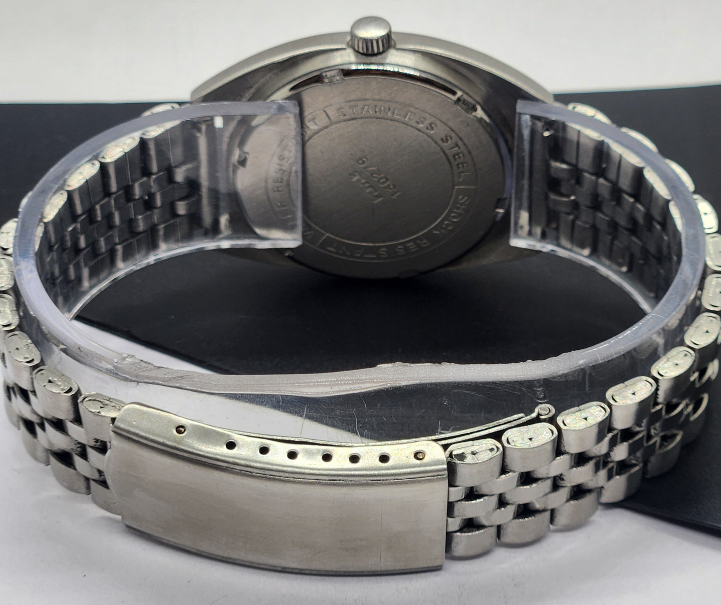 Vintage Original HMT Vijay Hand Winding 17 Jewels Gray Face Silver Bracelet Men's Wrist Watch F27