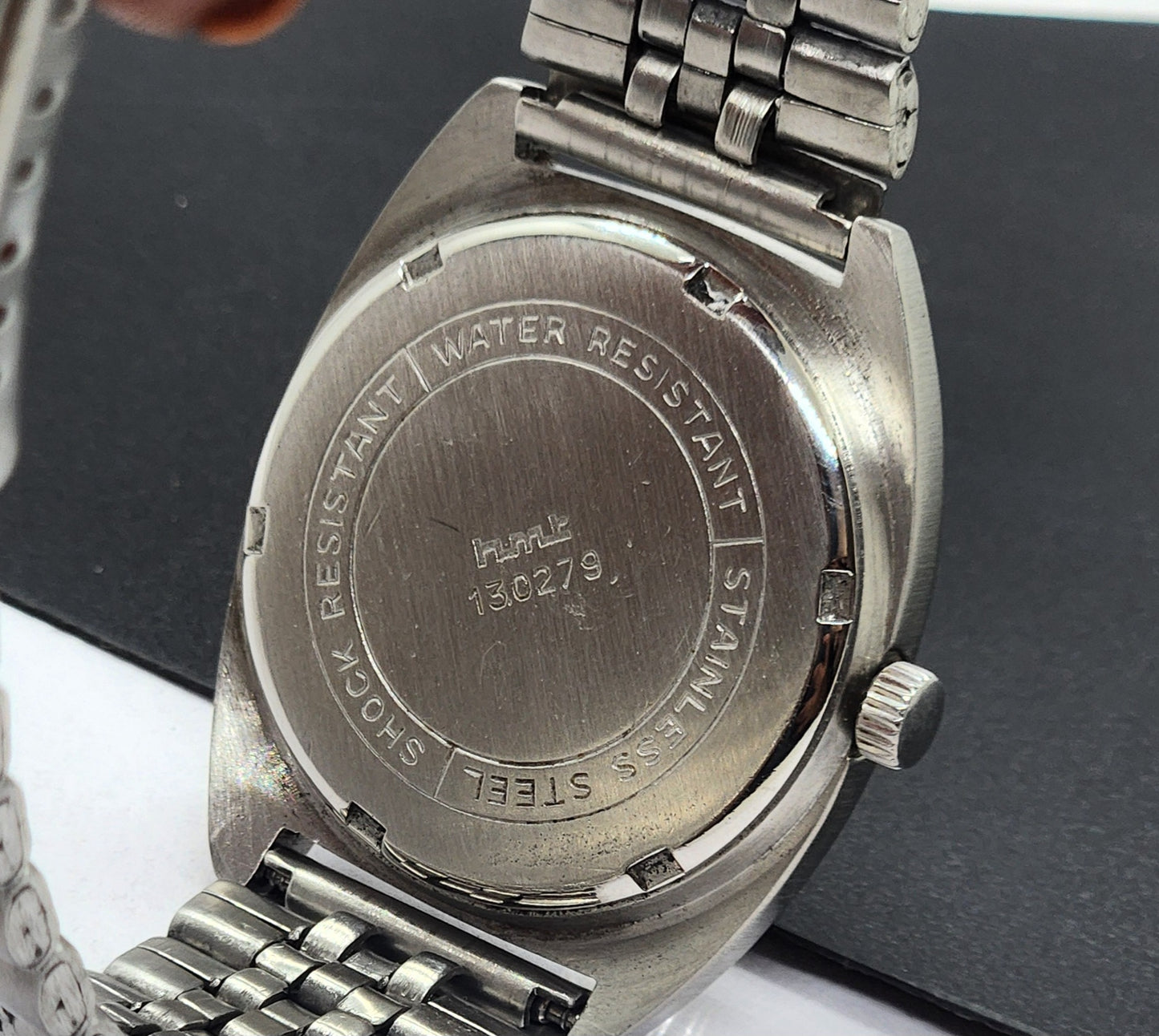 Vintage Original HMT Vijay Hand Winding 17 Jewels Gray Face Silver Bracelet Men's Wrist Watch F27