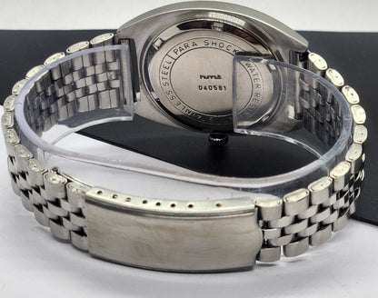 Vintage Original HMT Vijay Hand Winding 17 Jewels Gray Face Silver Bracelet Men's Wrist Watch F28