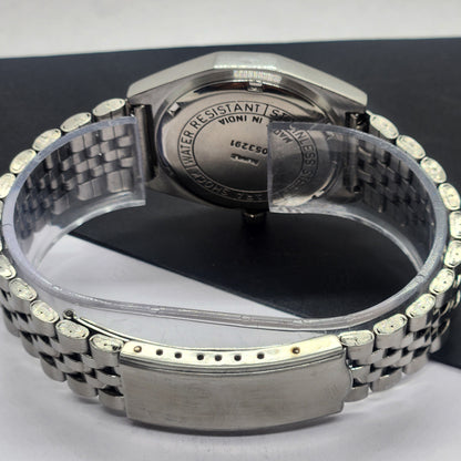 Vintage Original HMT Sartaj Hand Winding 17 Jewels White Face Silver Bracelet Men's Wrist Watch F31