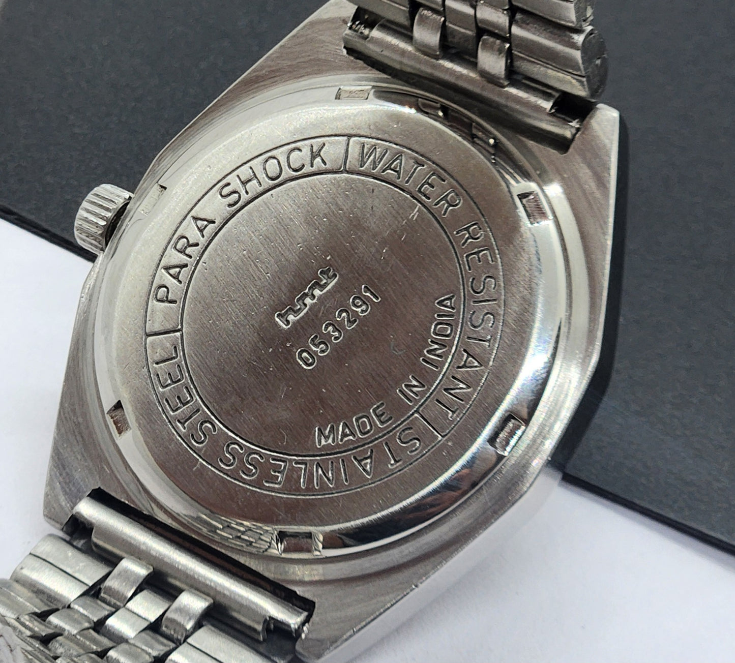 Vintage Original HMT Sartaj Hand Winding 17 Jewels White Face Silver Bracelet Men's Wrist Watch F31