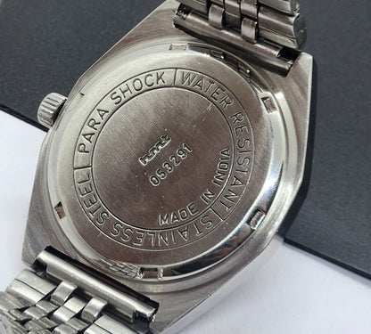 Vintage Original HMT Sartaj Hand Winding 17 Jewels White Face Silver Bracelet Men's Wrist Watch F31