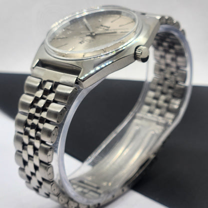 Vintage Original HMT Ashok Hand Winding 17 Jewels Silver Face Silver Bracelet Men's Wrist Watch F33