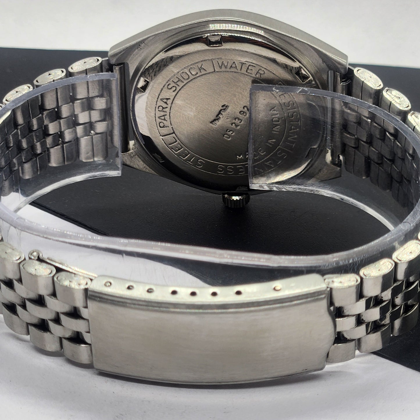 Vintage Original HMT Ashok Hand Winding 17 Jewels Silver Face Silver Bracelet Men's Wrist Watch F33