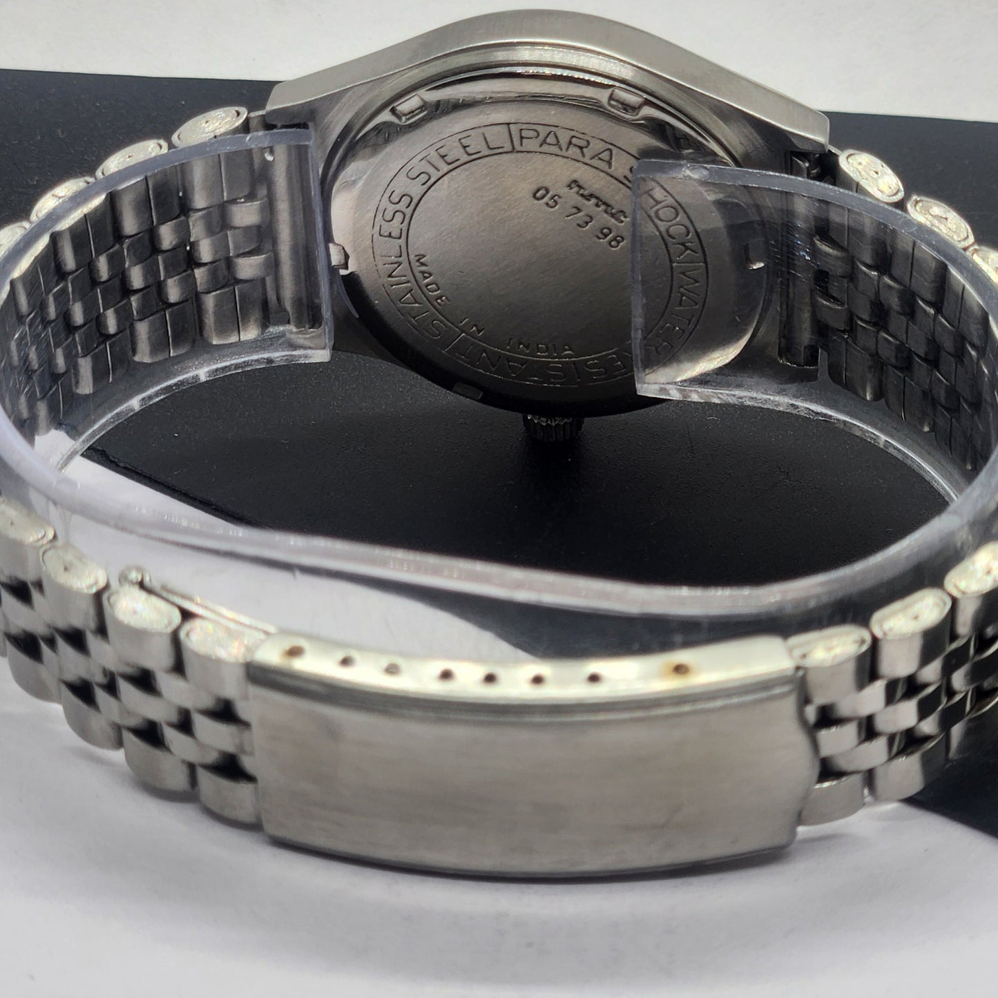 Vintage Original HMT Chethan Hand Winding 17 Jewels golden Face Silver Bracelet Men's Wrist Watch F34