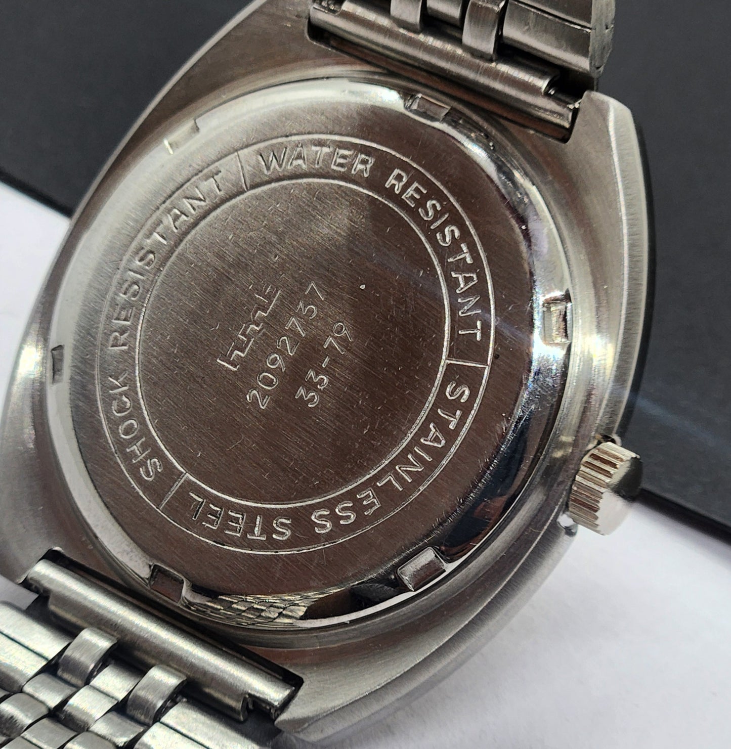Vintage Original HMT Chethan Hand Winding 17 Jewels Golden Face Silver Bracelet Men's Wrist Watch F35