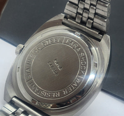 Vintage Original HMT Chethan Hand Winding 17 Jewels Golden Face Silver Bracelet Men's Wrist Watch F38