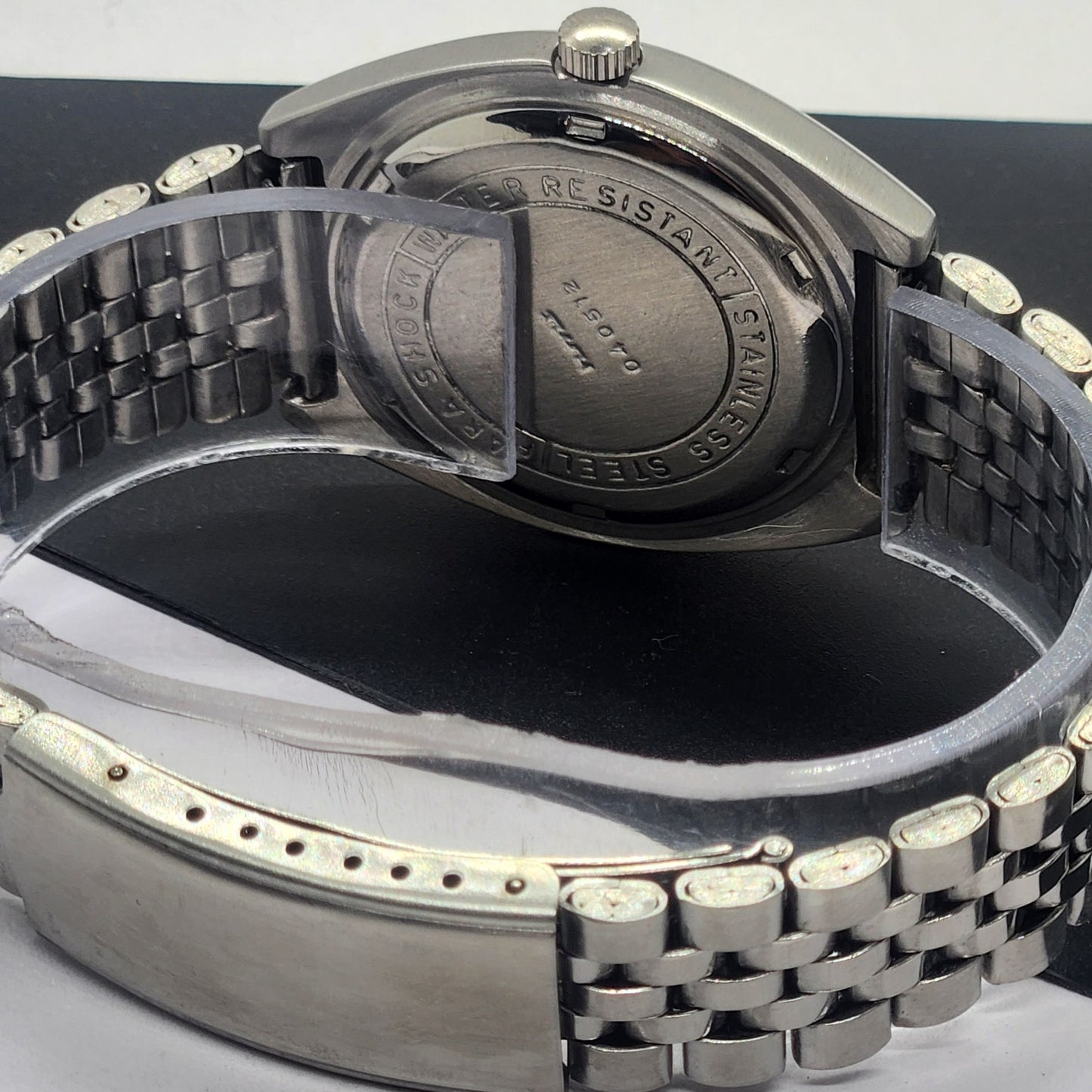 Vintage Original HMT Chirag Hand Winding 17 Jewels Golden Face Silver Bracelet Men's Wrist Watch F45