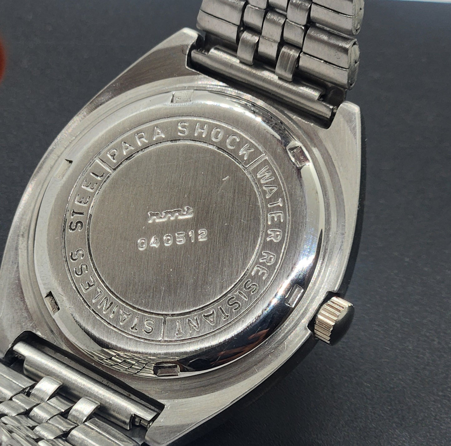 Vintage Original HMT Chirag Hand Winding 17 Jewels Golden Face Silver Bracelet Men's Wrist Watch F45