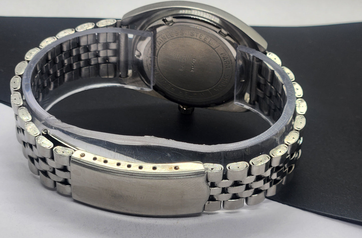 Vintage Original HMT Kohinoor Hand Winding 17 Jewels Golden Face Silver Bracelet Men's Wrist Watch F49
