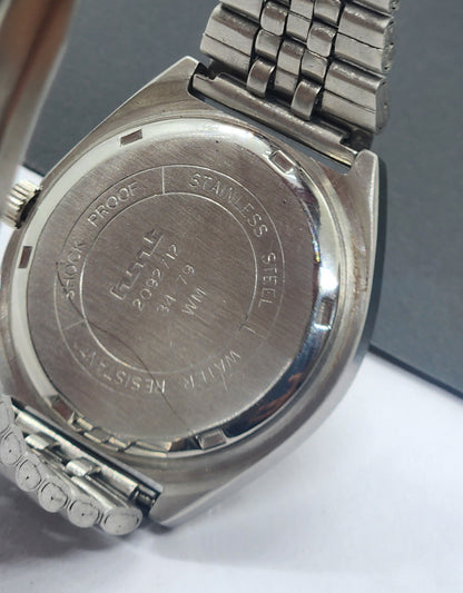 Vintage Original HMT Deepak Hand Winding 17 Jewels Golden Face Silver Bracelet Men's Wrist Watch F50