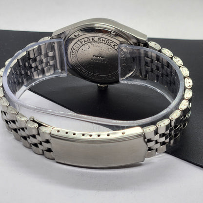 Vintage Original HMT Sarathi Hand Winding 17 Jewels Golden Face Silver Bracelet Men's Wrist Watch F52