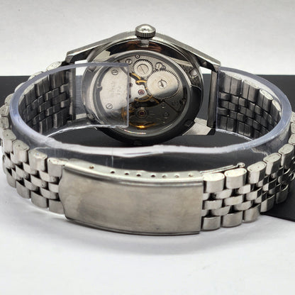 Vintage HMT Pilot Hand Winding 17 Jewels Orange Face Jubilee Bracelet Men's Wrist Watch F55