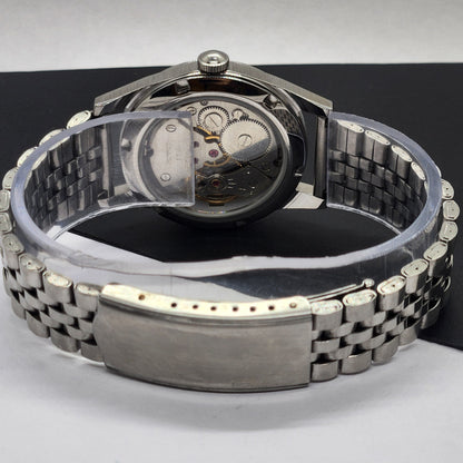 Vintage HMT Pilot Hand Winding 17 Jewels Yellow Face Jubilee Bracelet Men's Wrist Watch F56