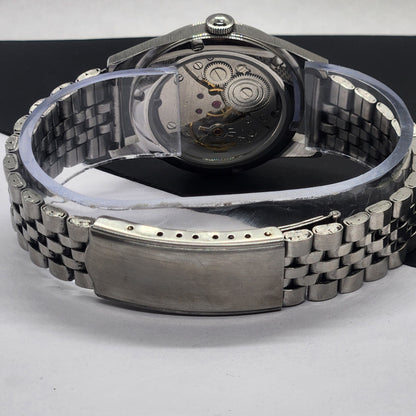 Vintage HMT Janata Hand Winding 17 Jewels Blue Face Jubilee Bracelet Men's Wrist Watch F57