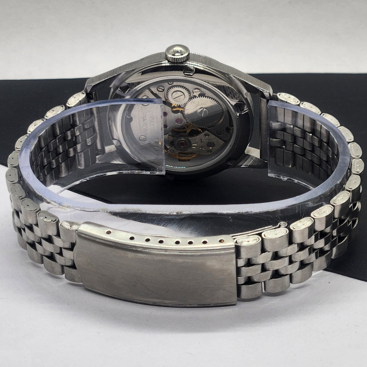 Vintage HMT Janata Urdu Hand Winding 17 Jewels Silver Face Jubilee Bracelet Men's Wrist Watch F58
