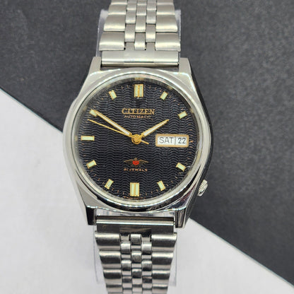 Vintage 1975 Original Citizen Automatic Cal. 8200 Black Face 21 Jewels Day-Date Japanese Men's Wrist Watch EG36