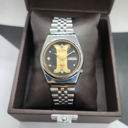 Vintage 1976 Original Citizen Automatic Cal. 8200 Black Face 21 Jewels Day-Date Japanese Men's Wrist Watch EG38