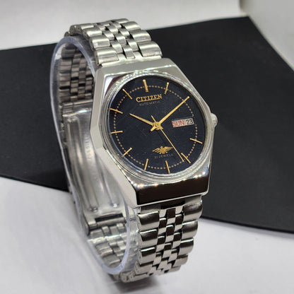 Vintage 1984 Original Citizen Automatic Cal. 8200 Black Face 21 Jewels Day-Date Japanese Men's Wrist Watch EG40