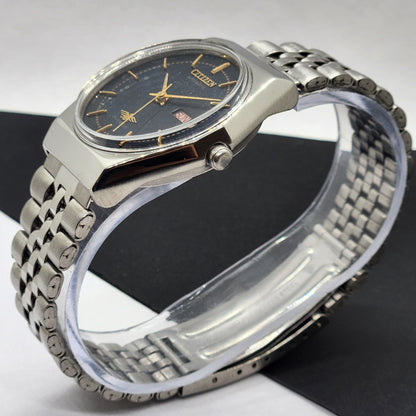 Vintage 1984 Original Citizen Automatic Cal. 8200 Black Face 21 Jewels Day-Date Japanese Men's Wrist Watch EG40