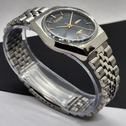 Vintage 1984 Original Citizen Automatic Cal. 8200 Black Face 21 Jewels Day-Date Japanese Men's Wrist Watch EG40