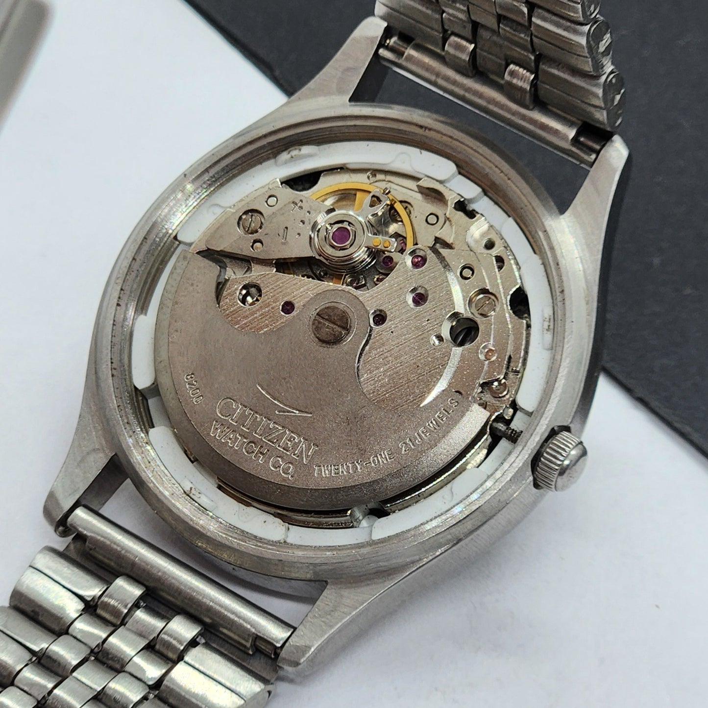 Vintage 1993 Original Citizen Automatic Cal. 8200 Black Face 21 Jewels Day-Date Japanese Men's Wrist Watch EG41