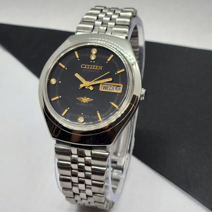 Vintage 1991 Original Citizen Automatic Cal. 8200 Black Face 21 Jewels Day-Date Japanese Men's Wrist Watch EG43