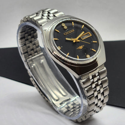 Vintage 1991 Original Citizen Automatic Cal. 8200 Black Face 21 Jewels Day-Date Japanese Men's Wrist Watch EG43
