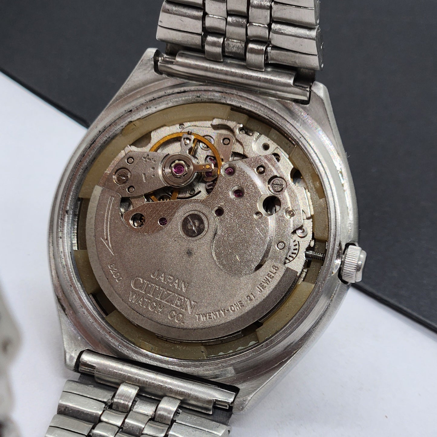 Vintage 1991 Original Citizen Automatic Cal. 8200 Black Face 21 Jewels Day-Date Japanese Men's Wrist Watch EG43