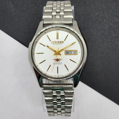 Vintage 1990 Original Citizen Automatic Cal. 8200 White Face 21 Jewels Day-Date Japanese Men's Wrist Watch EG48