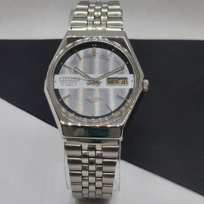 Vintage 1981 Original Citizen Automatic Cal. 8200 Gray Face 21 Jewels Day-Date Japanese Men's Wrist Watch EG53