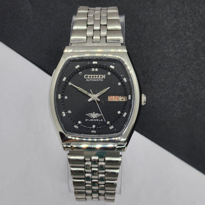 Vintage 1976 Original Citizen Automatic Cal. 8200 Black Face 21 Jewels Day-Date Japanese Men's Wrist Watch EG56