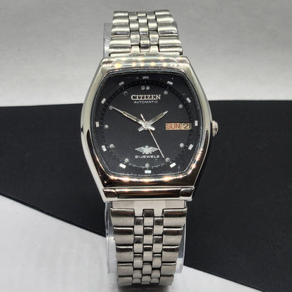 Vintage 1976 Original Citizen Automatic Cal. 8200 Black Face 21 Jewels Day-Date Japanese Men's Wrist Watch EG56
