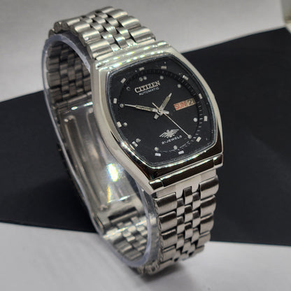 Vintage 1976 Original Citizen Automatic Cal. 8200 Black Face 21 Jewels Day-Date Japanese Men's Wrist Watch EG56