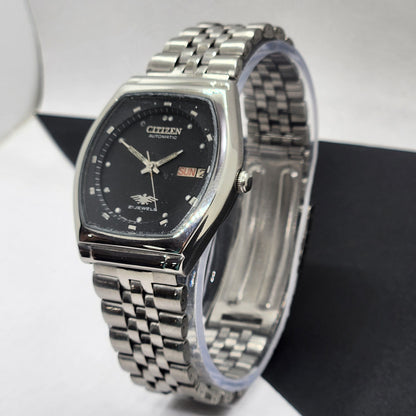 Vintage 1976 Original Citizen Automatic Cal. 8200 Black Face 21 Jewels Day-Date Japanese Men's Wrist Watch EG56