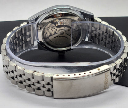 Vintage Mod Seiko 5 Automatic 6309A 17 Jewels Japan Men's Day-Date Green Face Wrist Watch F96