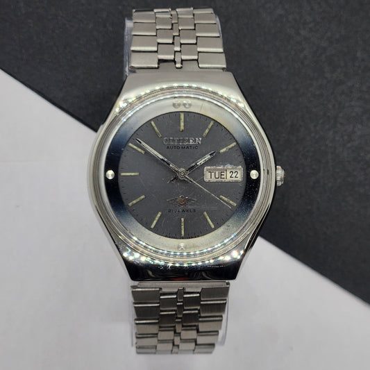 Vintage Original Citizen 1980  Automatic Cal. 8200 Gray Face 21 Jewels Day-Date Japanese Men's Wrist Watch EG63