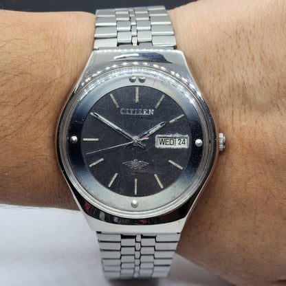 Vintage Original Citizen 1980  Automatic Cal. 8200 Gray Face 21 Jewels Day-Date Japanese Men's Wrist Watch EG63