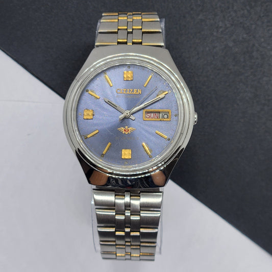 Vintage 1976 Original Citizen Automatic Cal. 8200 Blue Face 21 Jewels Day-Date Japanese Men's Wrist Watch EG65